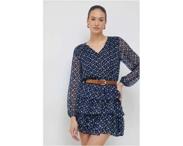 Pepe Jeans rochie Eyra culoarea albastru marin, mini, evazati