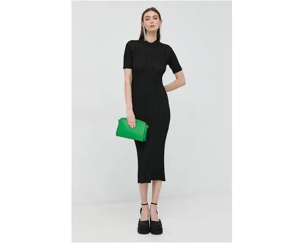 Trussardi rochie culoarea negru, maxi, mulata