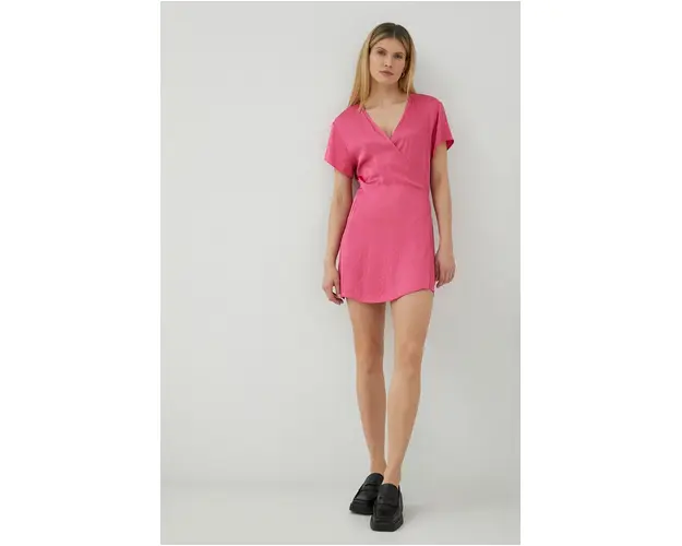 American Vintage rochie culoarea roz, mini, evazati