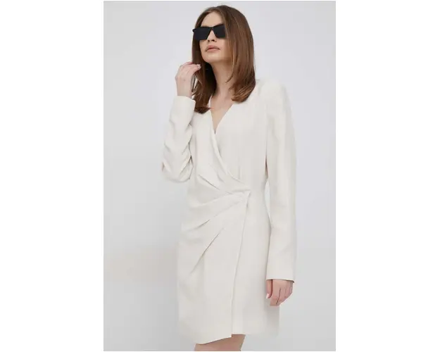 Dkny rochie culoarea bej, mini, drept