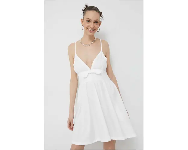 Roxy rochie culoarea alb, mini, evazati