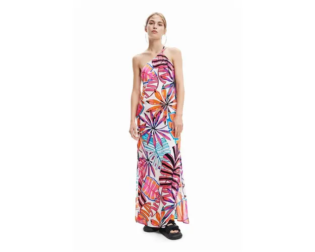 Desigual rochie culoarea alb, maxi, drept