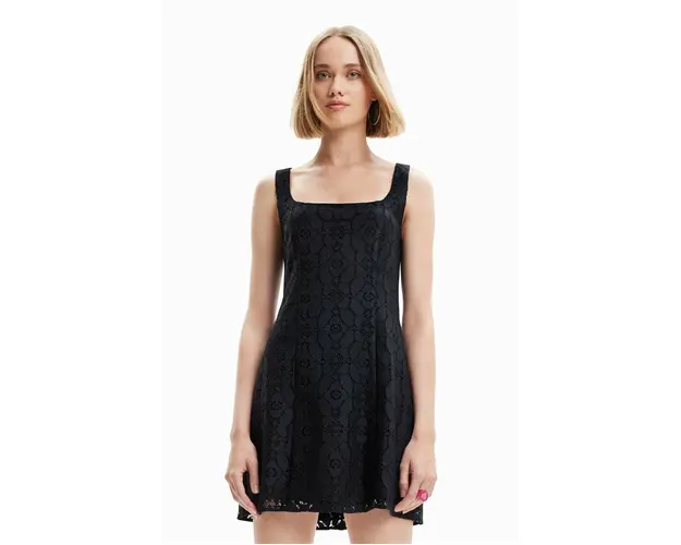 Desigual rochie culoarea negru, mini, drept
