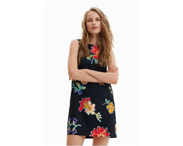 Desigual rochie culoarea negru, mini, mulata