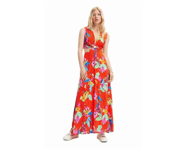 Desigual rochie culoarea rosu, maxi, evazati