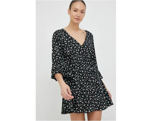 Billabong rochie culoarea negru, mini, evazati