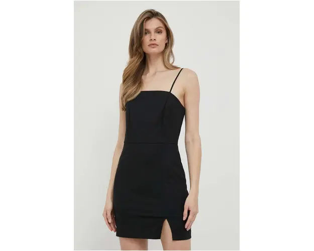 Sisley rochie culoarea negru, mini, drept