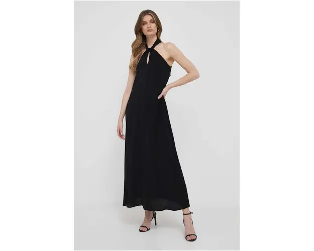 Sisley rochie culoarea negru, maxi, oversize