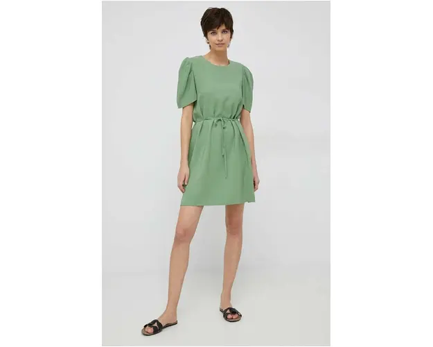 United Colors of Benetton rochie culoarea verde, mini, drept