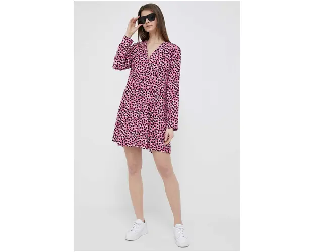 United Colors of Benetton rochie culoarea roz, mini, evazati