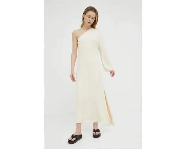 By Malene Birger rochie Avilas culoarea bej, midi, drept