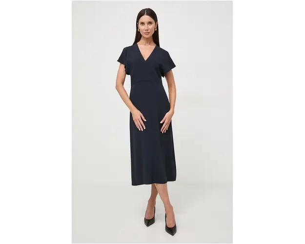BOSS rochie culoarea bleumarin, midi, drept 50488660