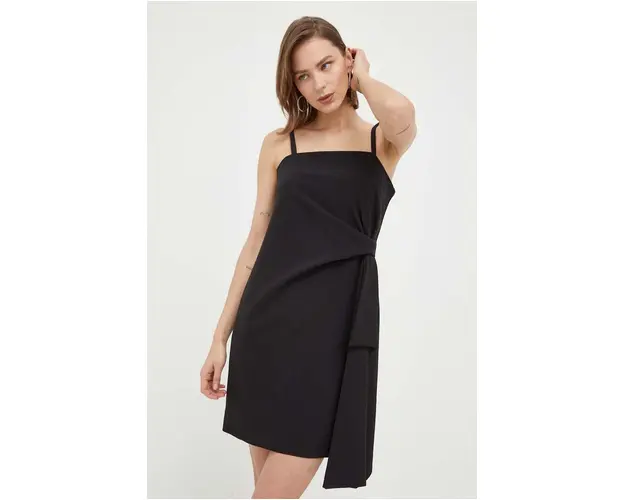 Marella rochie culoarea negru, mini, drept