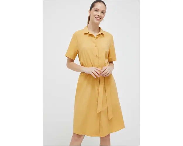 Jack Wolfskin rochie 10 culoarea galben, mini, evazati