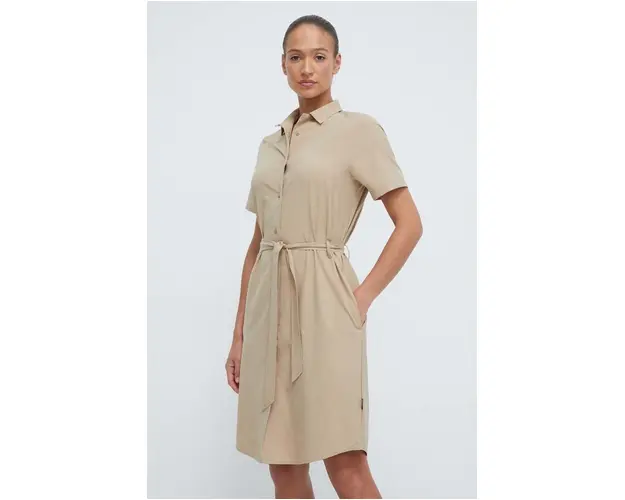 Jack Wolfskin rochie 10 culoarea galben, mini, evazati