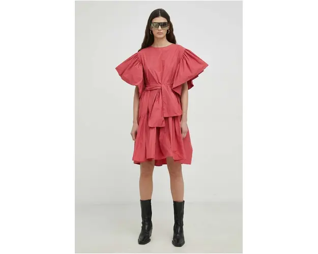 MMC STUDIO rochie culoarea roz, mini, evazati