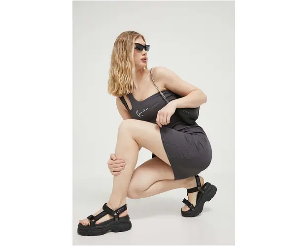 Karl Kani rochie culoarea gri, mini, mulata