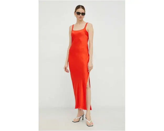 Samsoe Samsoe rochie culoarea portocaliu, maxi, drept