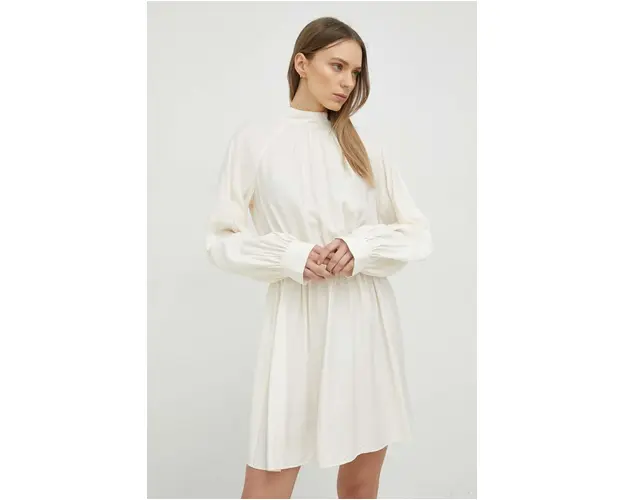 Samsoe Samsoe rochie culoarea bej, mini, evazati