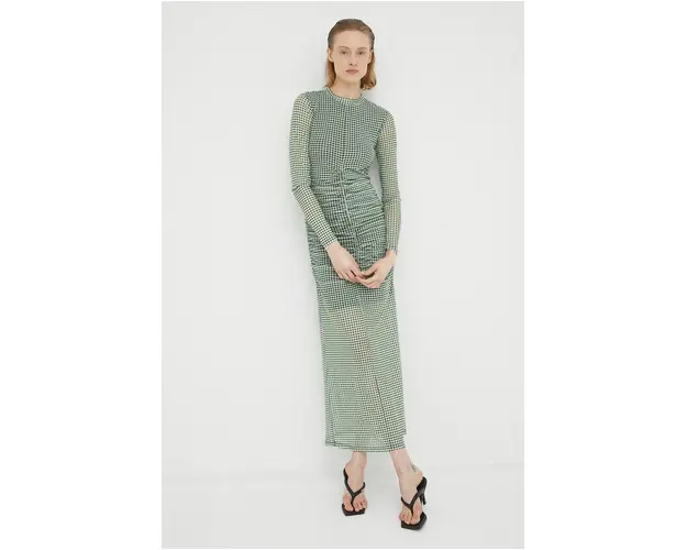 Résumé rochie culoarea albastru marin, maxi, mulata