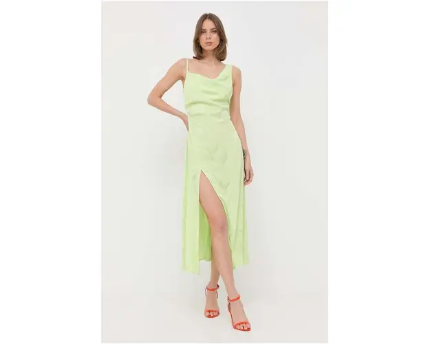 For Love & Lemons rochie Ilana culoarea verde, midi, mulata