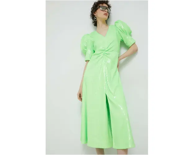 Rotate rochie culoarea verde, midi, evazati