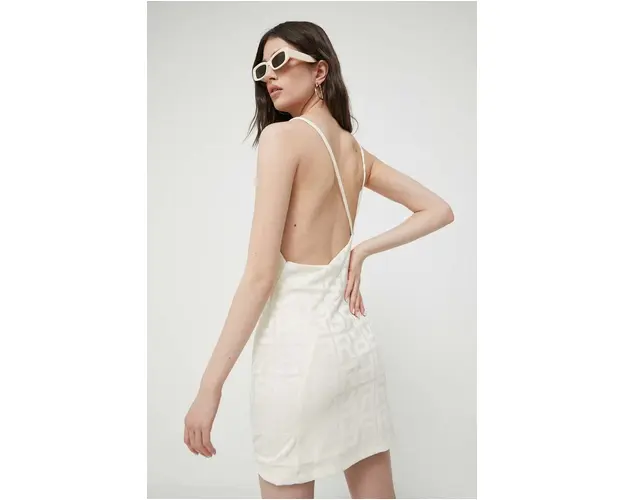 Rotate rochie culoarea bej, mini, mulata