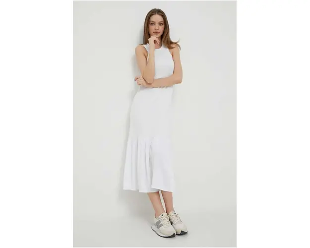 Deha rochie culoarea alb, midi, drept