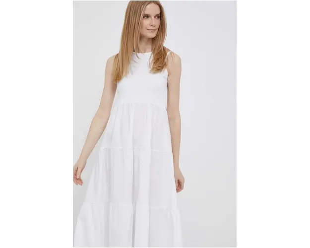 Deha rochie culoarea alb, midi, evazati