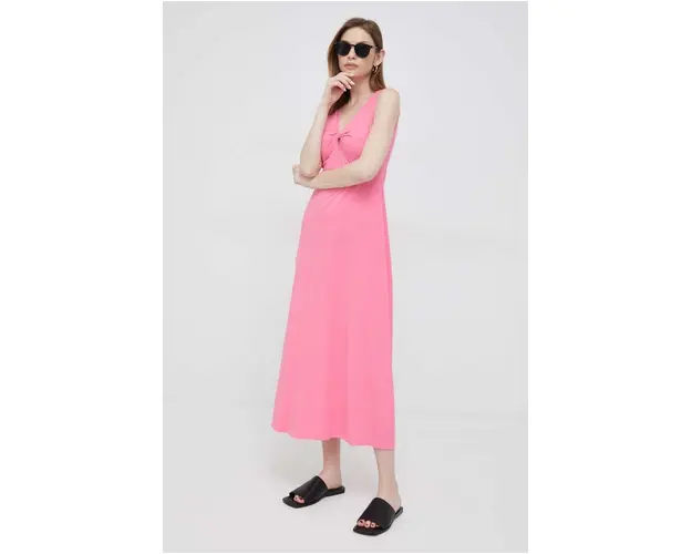 Deha rochie din bumbac culoarea violet, maxi, drept