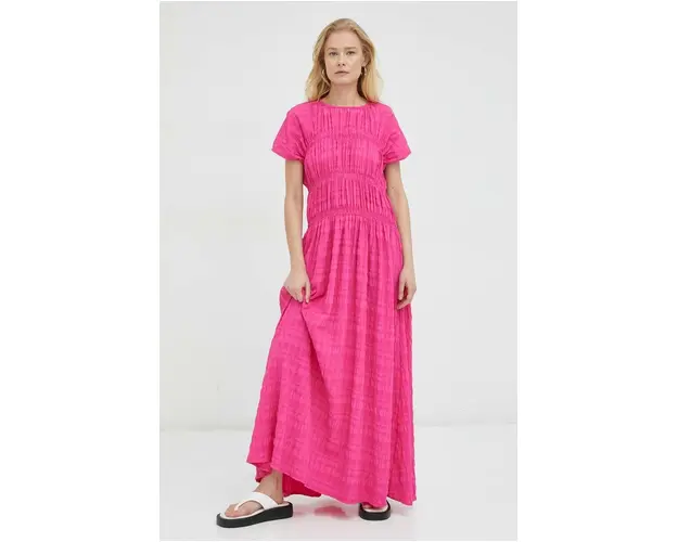 Lovechild rochie Akia culoarea roz, maxi, evazati