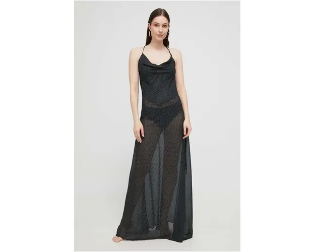 Trussardi rochie culoarea negru, maxi, evazati