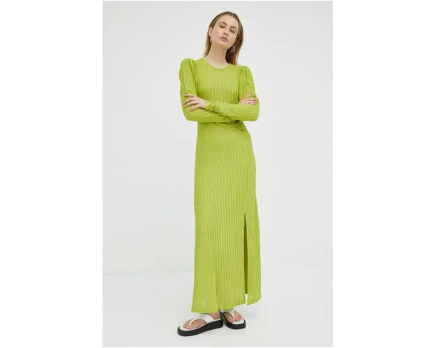 Gestuz rochie Olava culoarea verde, maxi, evazati