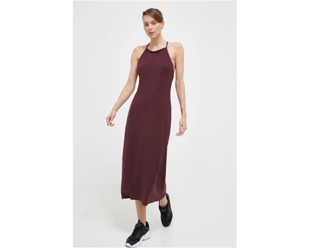4F rochie culoarea bordo, midi, mulata