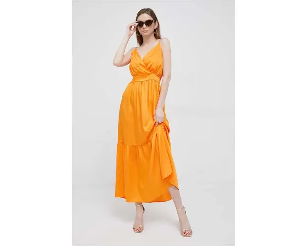 Artigli rochie culoarea portocaliu, maxi, evazati