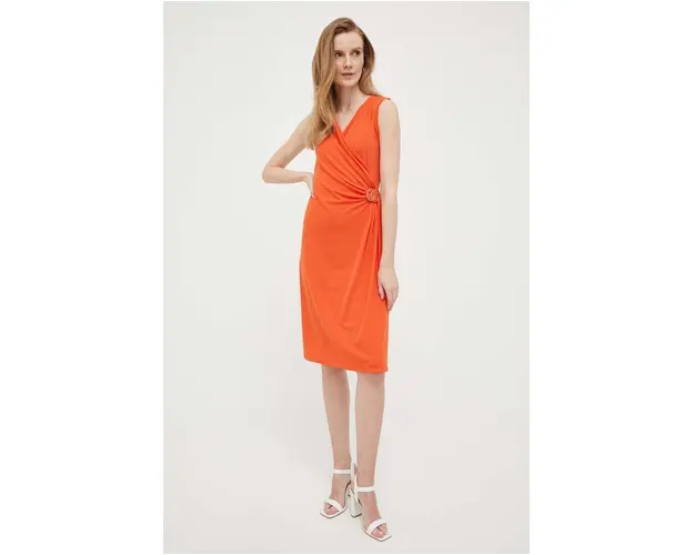 Artigli rochie culoarea portocaliu, mini, drept