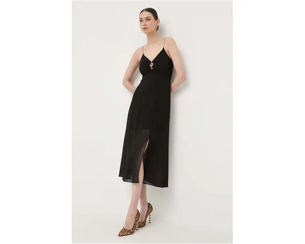 Morgan rochie culoarea negru, midi, evazati