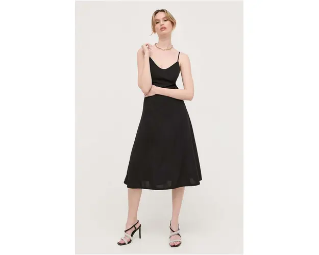 Morgan rochie culoarea negru, midi, drept