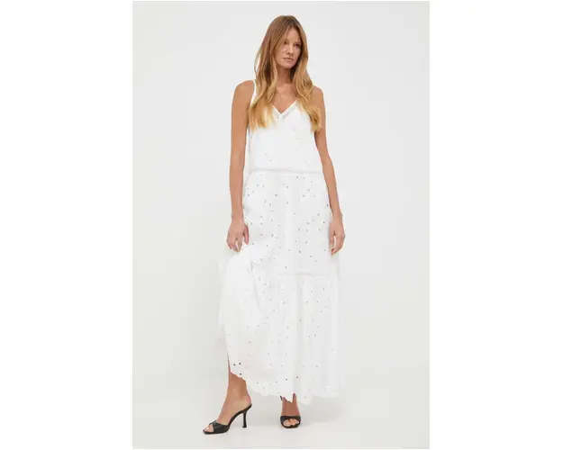 Ivy Oak rochie culoarea alb, maxi, oversize