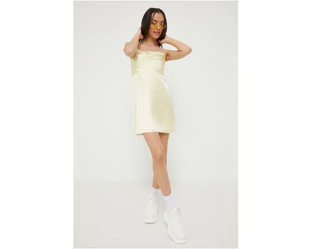 Hollister Co. rochie culoarea galben, mini, drept