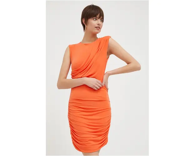 Artigli rochie culoarea portocaliu, mini, mulata