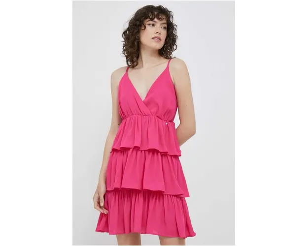 Artigli rochie culoarea roz, mini, evazati