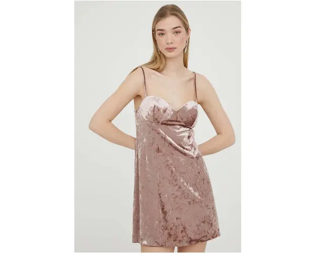 Superdry rochie culoarea roz, mini, drept