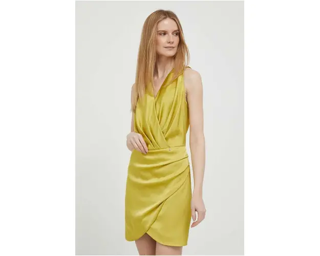 Artigli rochie culoarea verde, mini, drept
