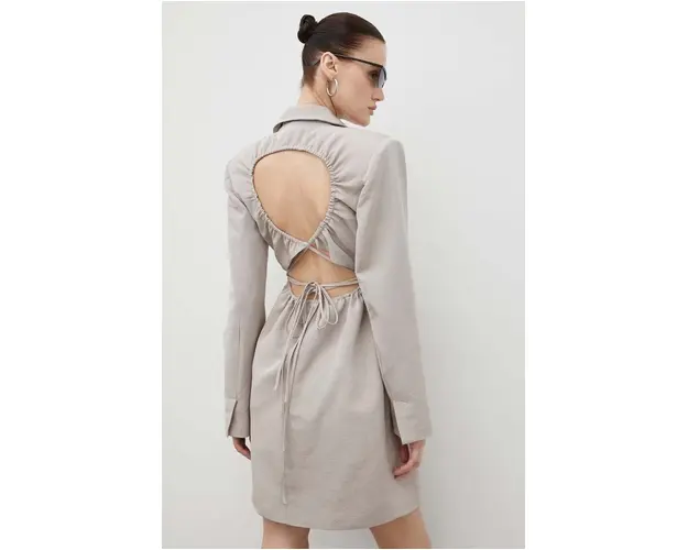 Gestuz rochie culoarea bej, mini, drept