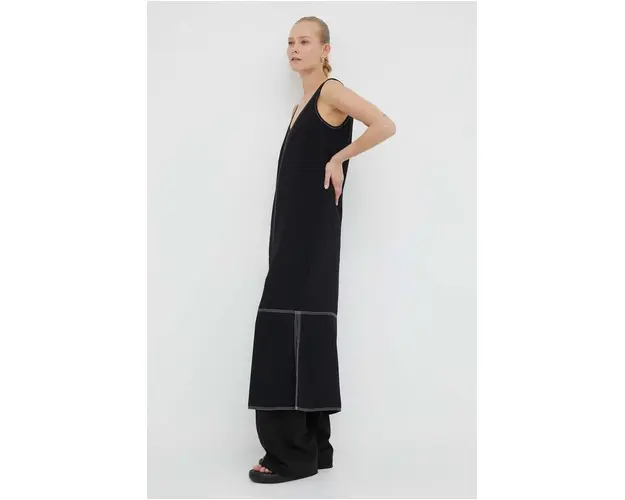 Day Birger et Mikkelsen rochie culoarea negru, midi, drept