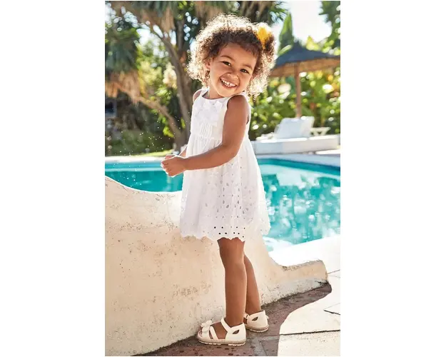 Mayoral rochie din bumbac pentru copii culoarea alb, mini, evazati
