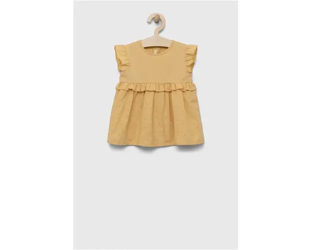 United Colors of Benetton rochie bebe culoarea bej, mini, evazati