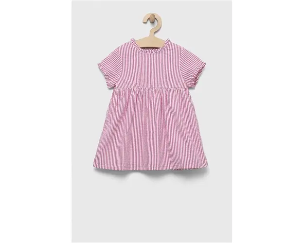 United Colors of Benetton rochie din bumbac pentru copii culoarea violet, mini, evazati