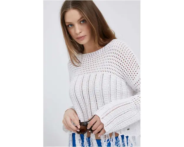 Pepe Jeans pulover din amestec de in culoarea alb